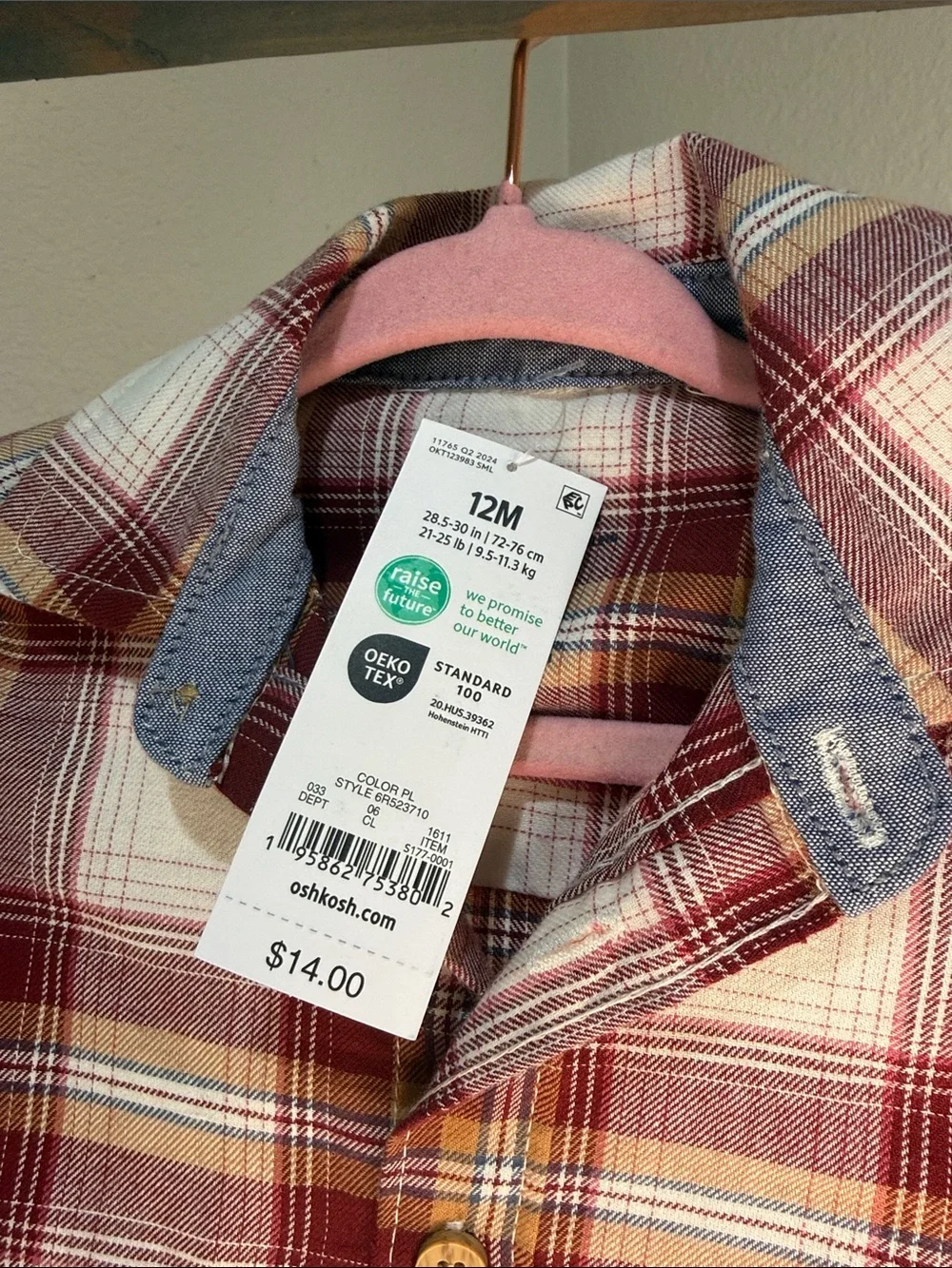 OshKosh Bgosh soft plaid
